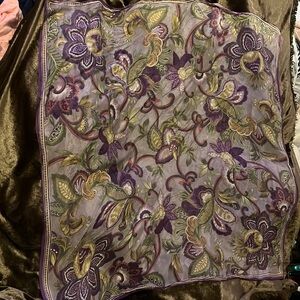 VINTAGE Oscar de la Renta 100% silk scarf floral